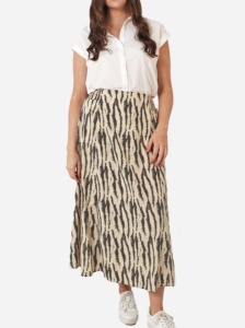 Speckled Zebra Skirt - Grey Cream